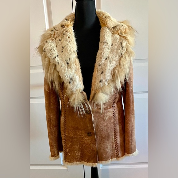 Jackets & Blazers - Vintage Montanelli Milano Genuine Leather Fur Coat Women's Coat L